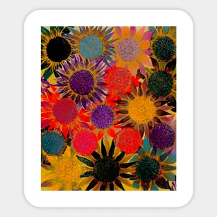 Rainbow flowers Sticker